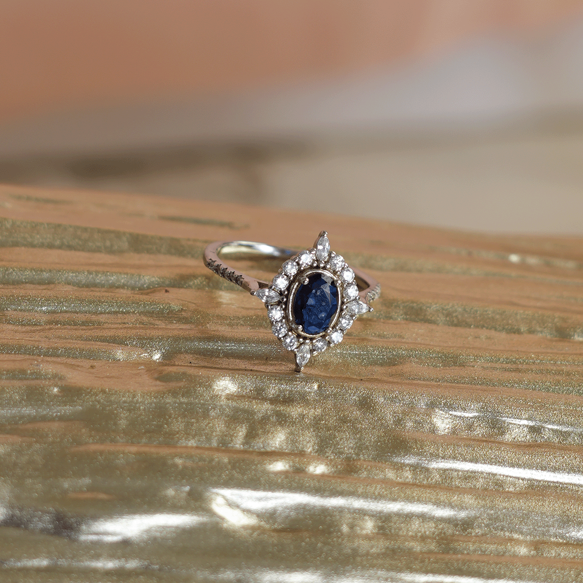 خاتم ياقوت ازرق حجر هدوء وتوازن - Image 2