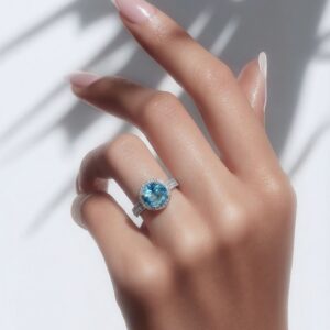 خاتم اكومارين حجر الهدوء والتوازن